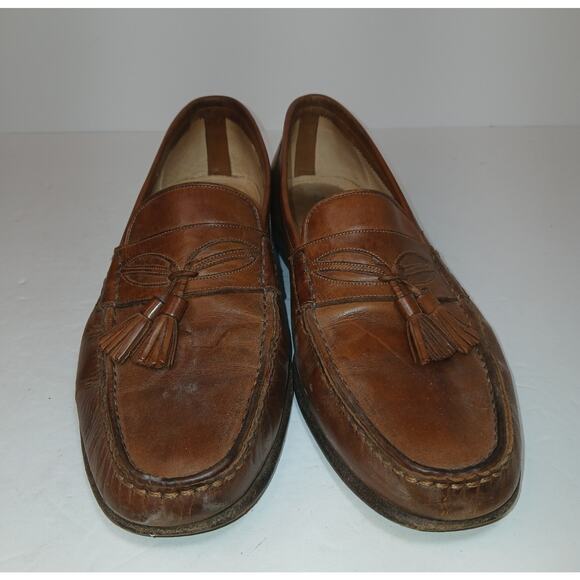 Santoni Brown Tassel Loafers Italy Mens 8 D - Picture 2 of 6